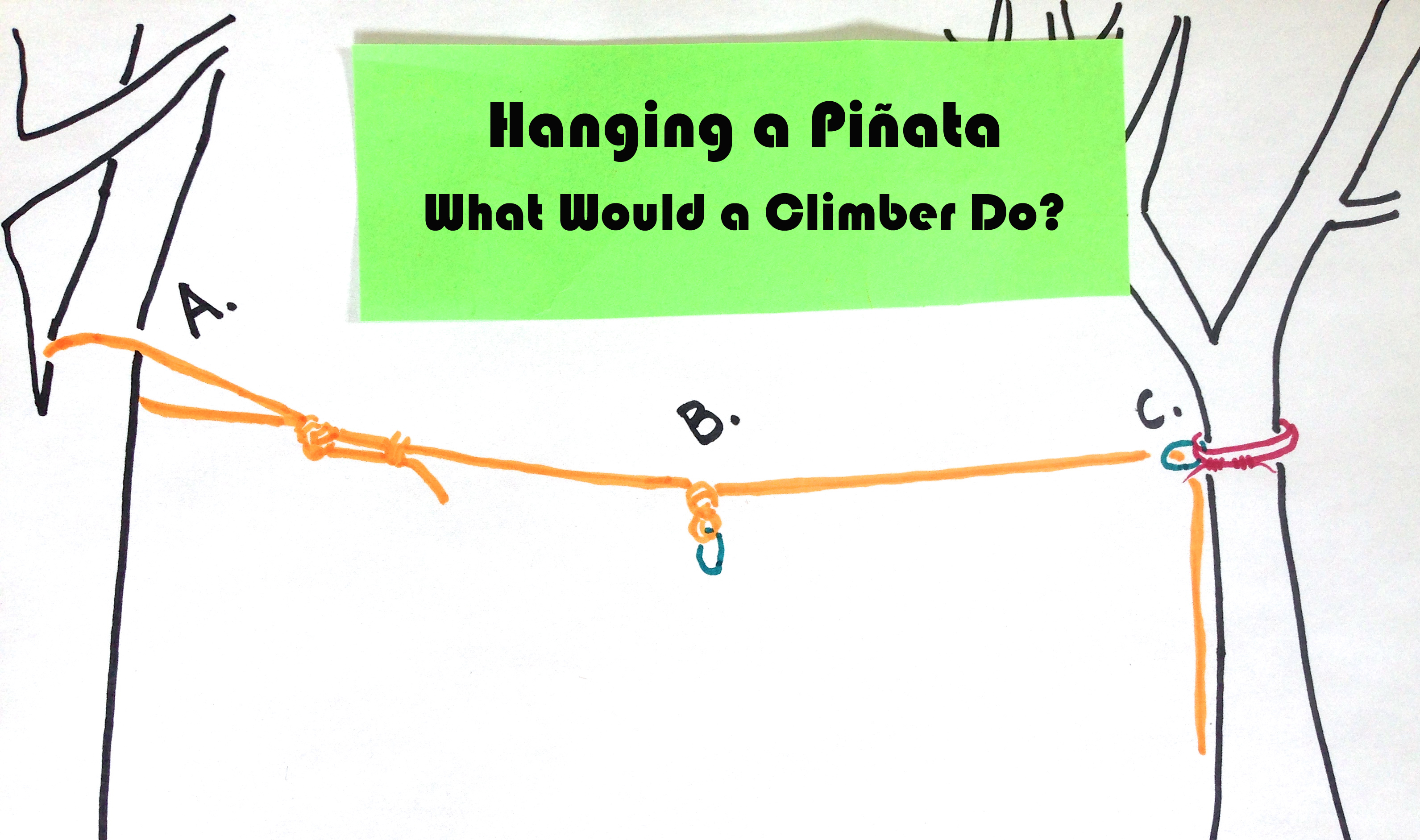 Hanging a Piñata: What Would a Climber Do?